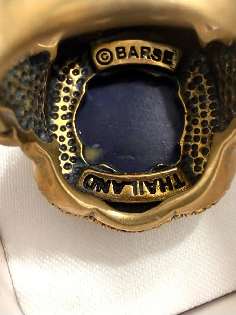 Vintage Studio Barse Thai Bronze Lapis Lazuli Statement Ring Size 9 Heavy 17.8g